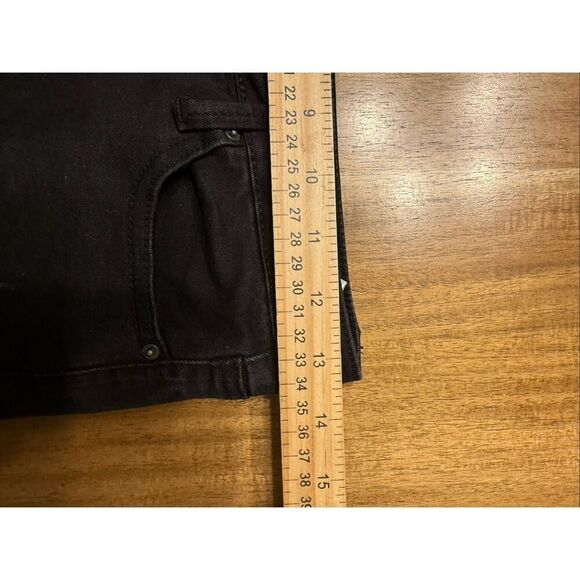 Simple Society Womens Junior Size 7/28 Black Skinny Distressed Dark Stretch Jean - Picture 5 of 7